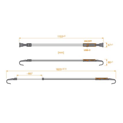 Osram - LED ar regulējamu spilgtumu uzlādējamā darba lampa LEDINSPECT UNDERBONNET LED/16W/3,7V IP65 4400 mAh