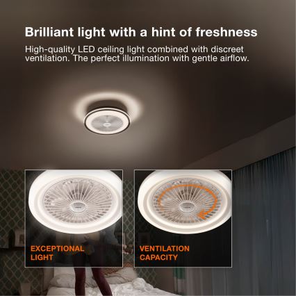 Osram - Aptumšojams LED griestu gaismeklis ar ventilatoru MURLAN LED/26W/230V 3000-6500K + tālvadība