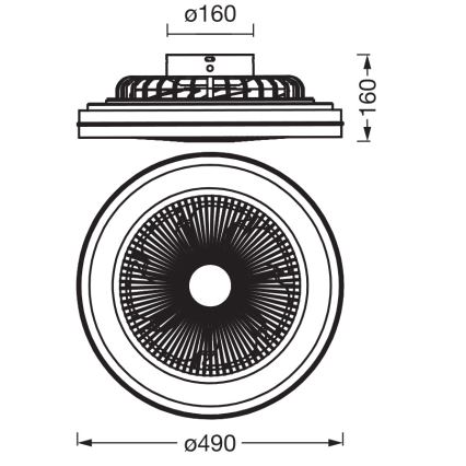 Osram - Aptumšojams LED griestu gaismeklis ar ventilatoru MURLAN LED/26W/230V 3000-6500K + tālvadība