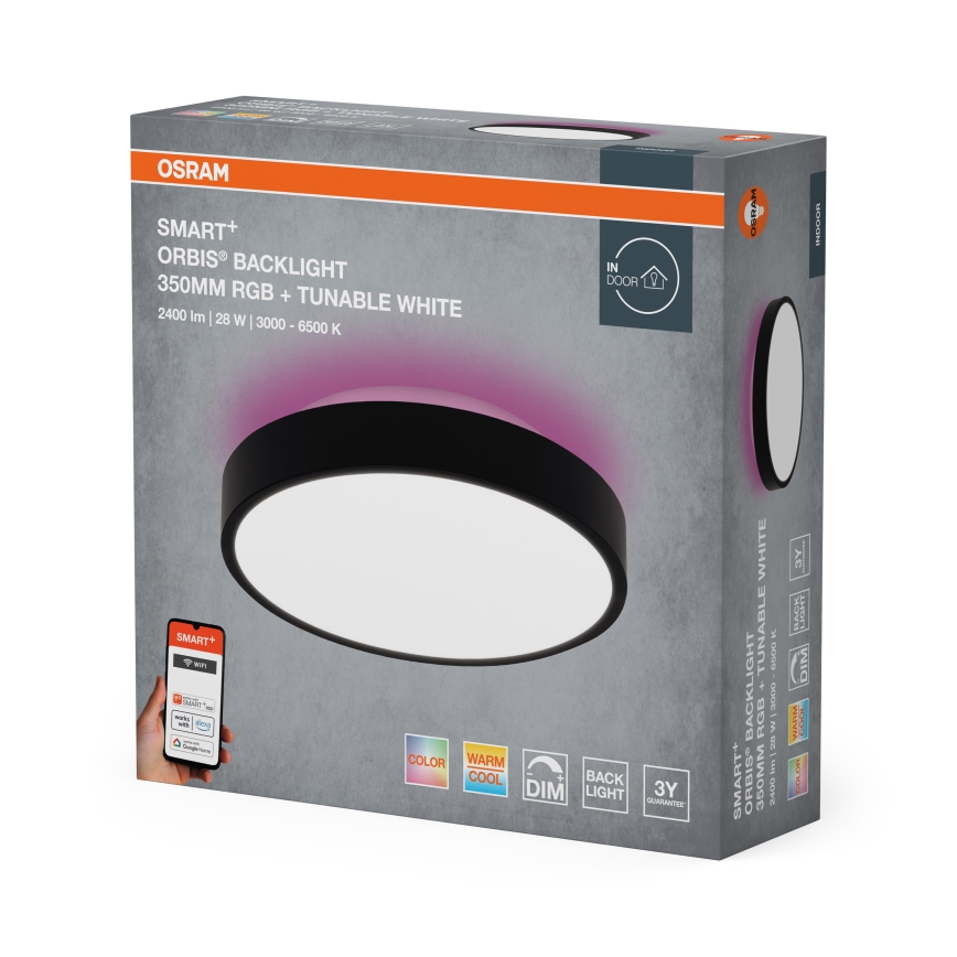Osram - LED RGBW aptumšojams griestu gaismeklis SMART+ ORBIS LED/28W/230V Ø 35 cm 2700–6500K Wi‑Fi