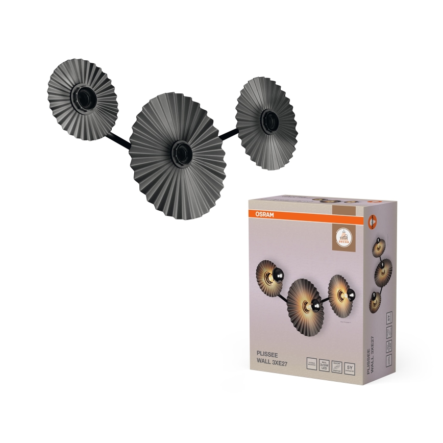 Osram - Sienas gaismeklis PLISSEE 3xE27/15W/230V antracīts