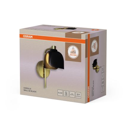 Osram - Sienas lampa DECOR COROLLE 1xG9/20W/230V melna/zelta