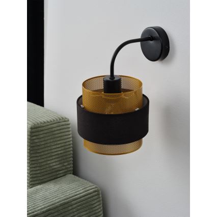 Osram - Sienas lampa DECOR HORNET 1xE27/10W/230V melna/zelta