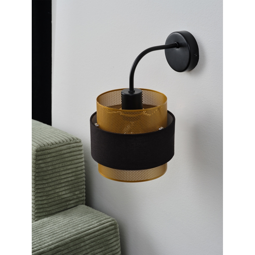 Osram - Sienas lampa DECOR HORNET 1xE27/10W/230V melna/zelta