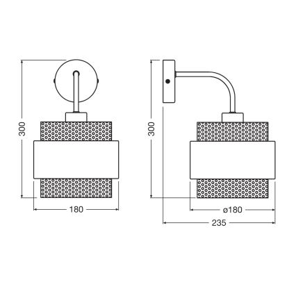 Osram - Sienas lampa DECOR HORNET 1xE27/10W/230V melna/zelta