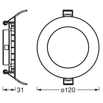 Osram - SLIM iebūvējams LED gaismeklis 8W/230V 6500K Ø12 cm