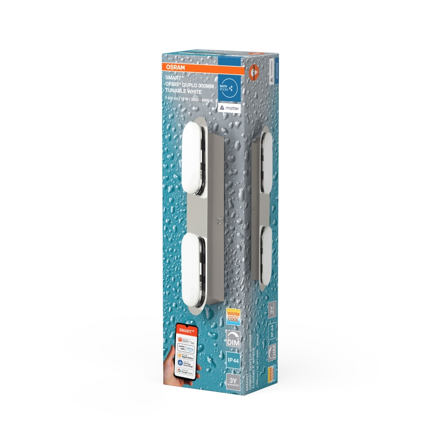 Osram - LED vannas istabas sienas gaismeklis ar regulējamu spilgtumu SMART+ DUPLO LED/15W/230V 3000-6500K IP44 Wi-Fi