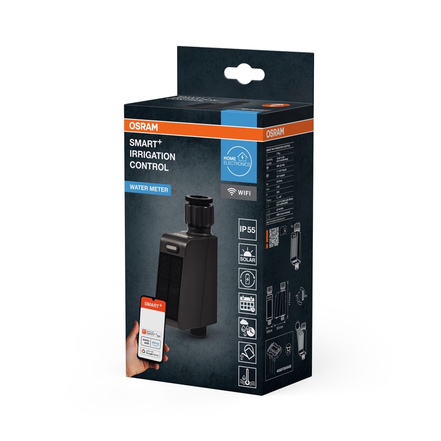 Osram - SMART+ laistīšanas vārsts ar saules paneli, IP55, Wi‑Fi