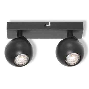 Osram - SPOT SPHERAL virsmas gaismeklis 2xGU10/6W/230V melns