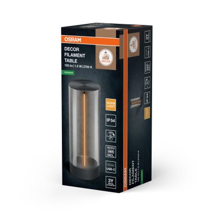 Osram - LED ar pieskārienu regulējama āra galda lampa ENDURA STYLE LED/1,5W/5V 2500 mAh USB IP54 antracīts