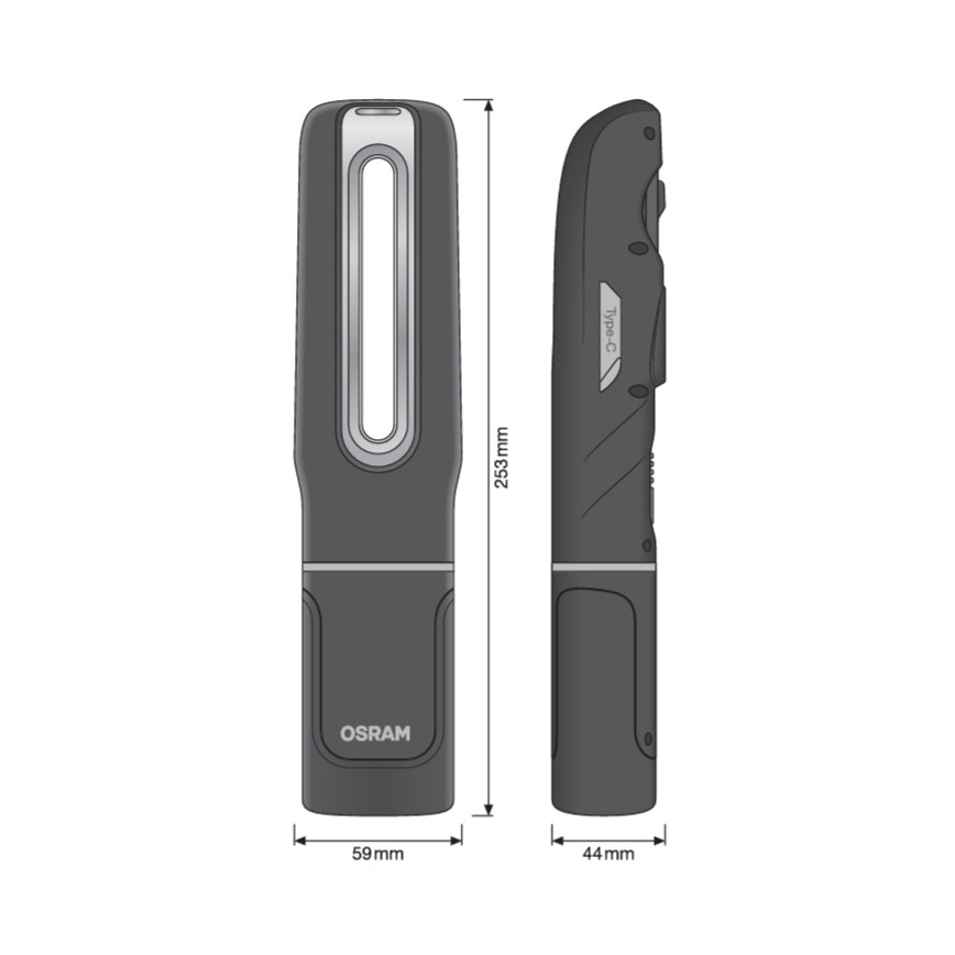 Osram - uzlādējams LED lukturis ar regulējamu spilgtumu LEDINSPECT MAX500 LED/16W/3,7V IP65 4500 mAh
