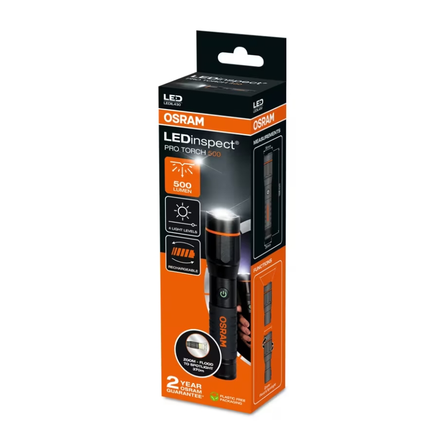 Osram - LED uzlādējamais lukturis ar regulējamu spilgtumu LEDINSPECT PRO TORCH 500 LED/6W/3,7V 2200 mAh IP44