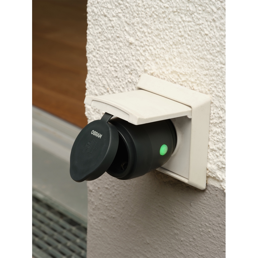 Osram - Viedā āra rozete SMART+ MATTER SCHUKO 3680W/230V/16A IP44 Wi-Fi