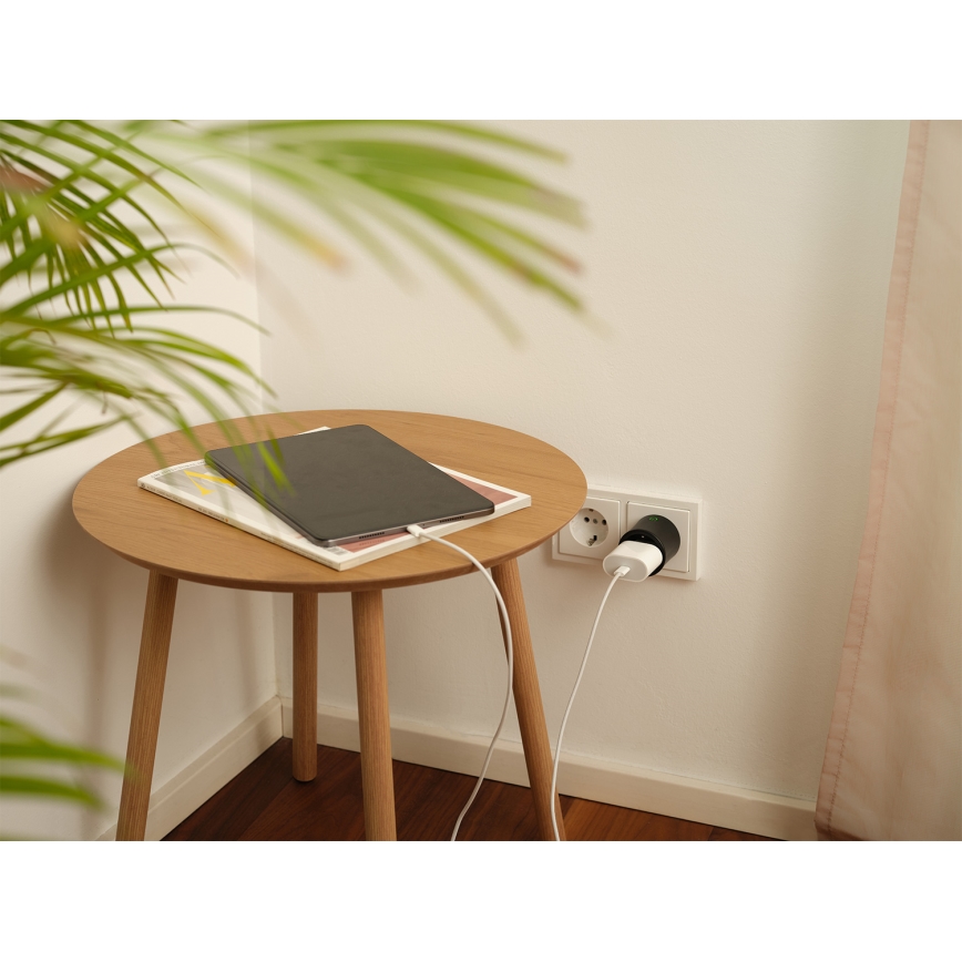 Osram - Vieda kontaktligzda SMART+ MATTER SCHUKO 2300W/230V/10A Wi-Fi melna