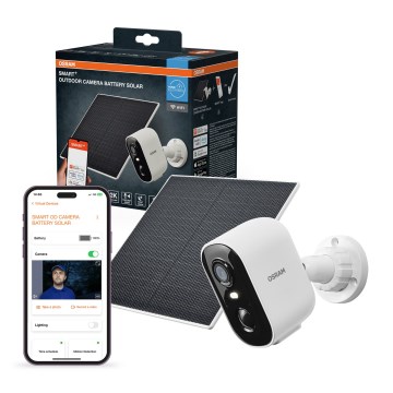 Osram - Viedā saules barota kamera ar 2K SMART+ sensoru, 5V, 5200 mAh, IP66, Wi‑Fi