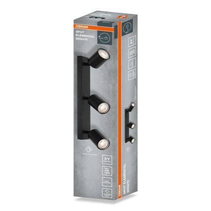 Osram - Virziena gaismeklis ELEMENTAL 3xGU10/6W/230V