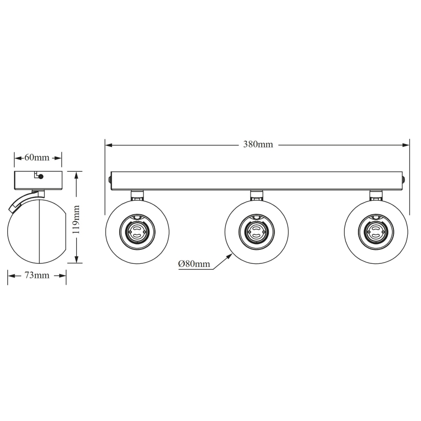 Osram - Virziena gaismeklis SPOT SPHERAL 3xGU10/6W/230V balts