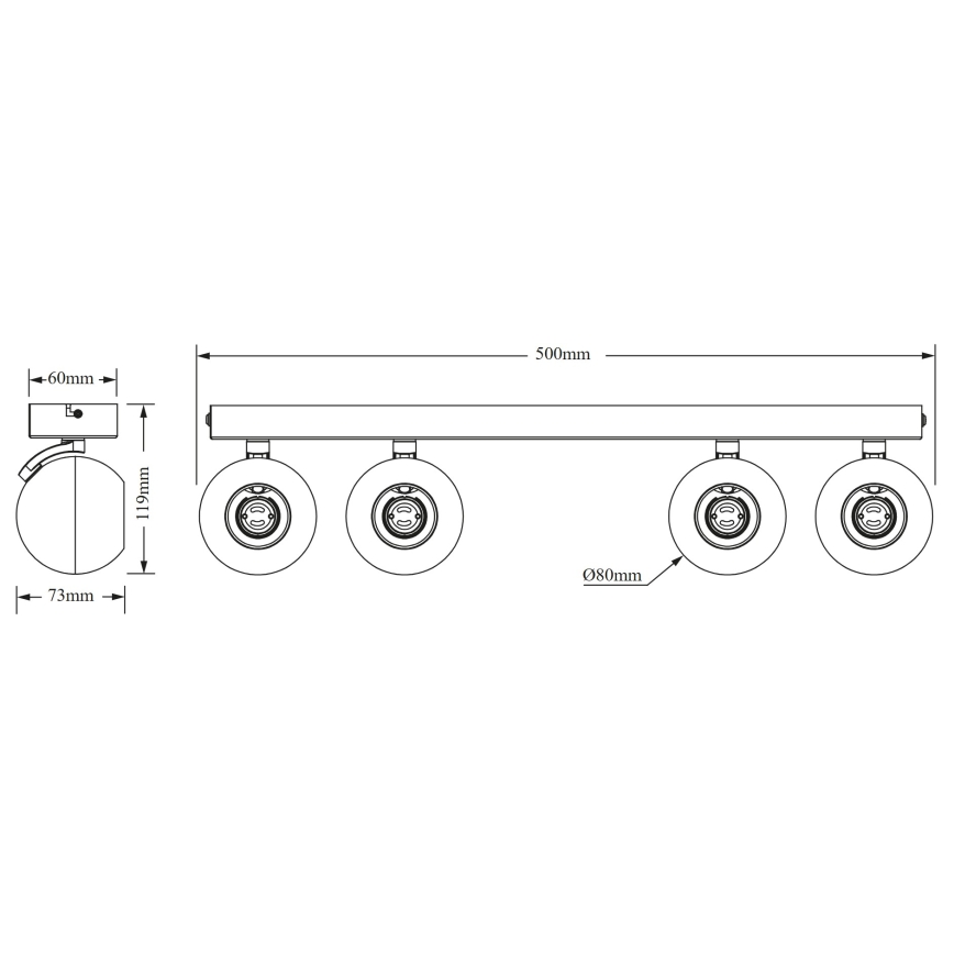 Osram - Virziena gaismeklis SPOT SPHERAL 4xGU10/6W/230V balts