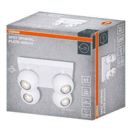 Osram - Virziena gaismeklis SPOT SPHERAL 4xGU10/6W/230V balts