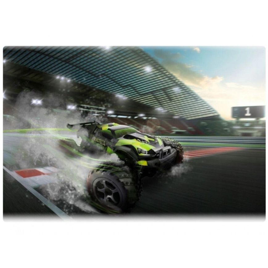 Overmax - RC automašīna ar tālvadības pulti X-MONSTER 3.0 1700 mAh melna/zaļa
