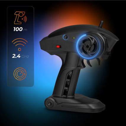 Overmax - radiovadāma automašīna X-MONSTER 3.5 1700 mAh melna/sarkana/zaļa