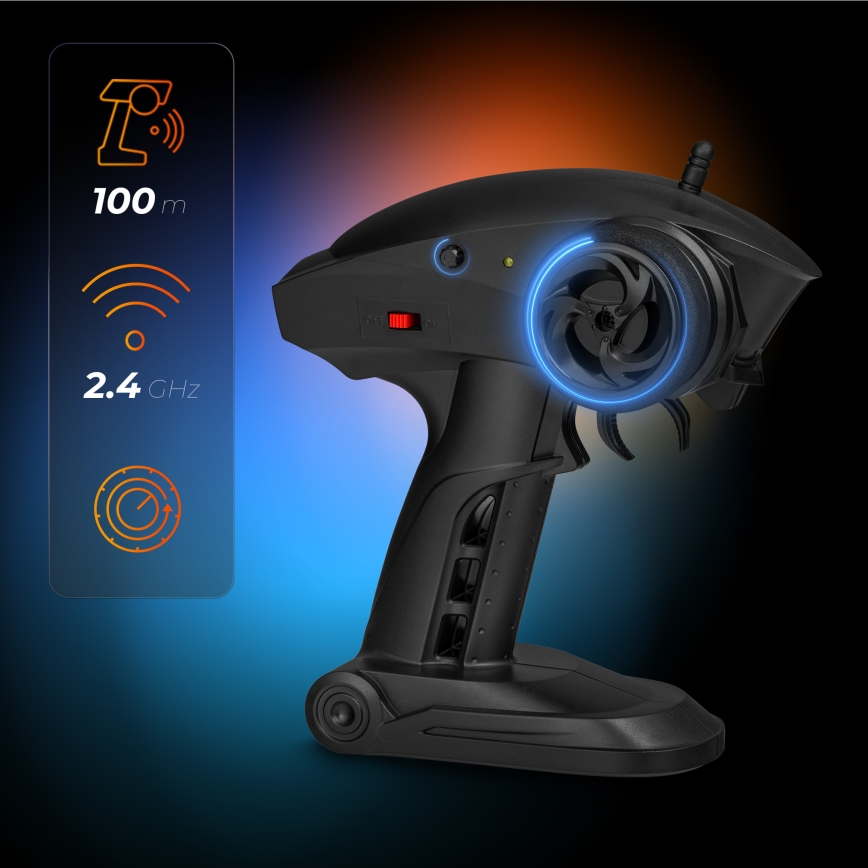 Overmax - radiovadāma automašīna X-MONSTER 3.5 1700 mAh melna/sarkana/zaļa