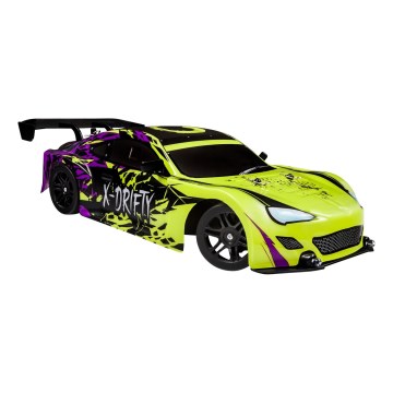 Overmax - RC drifta auto ar tālvadību X-DRIFT 1000 mAh dzeltena/violeta
