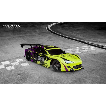 Overmax - RC drifta auto ar tālvadību X-DRIFT 1000 mAh dzeltena/violeta