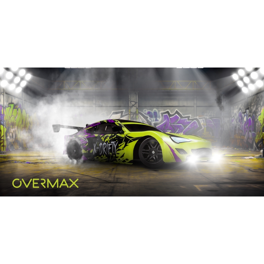 Overmax - RC drifta auto ar tālvadību X-DRIFT 1000 mAh dzeltena/violeta