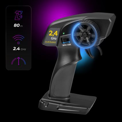 Overmax - RC drifta auto ar tālvadību X-DRIFT 1000 mAh dzeltena/violeta