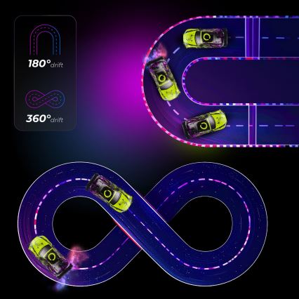 Overmax - RC drifta auto ar tālvadību X-DRIFT 1000 mAh dzeltena/violeta