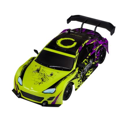 Overmax - RC drifta auto ar tālvadību X-DRIFT 1000 mAh dzeltena/violeta
