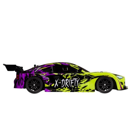 Overmax - RC drifta auto ar tālvadību X-DRIFT 1000 mAh dzeltena/violeta