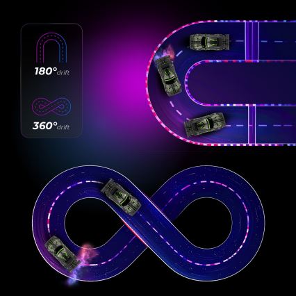 Overmax - RC drift automašīna ar tālvadību X-OVERSLIDE 1000 mAh melna/zaļa/zila/sarkana