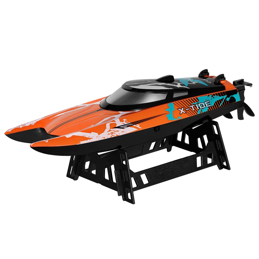 Overmax - RC laiva ar tālvadību X-TIDE 2400 mAh melna/oranža