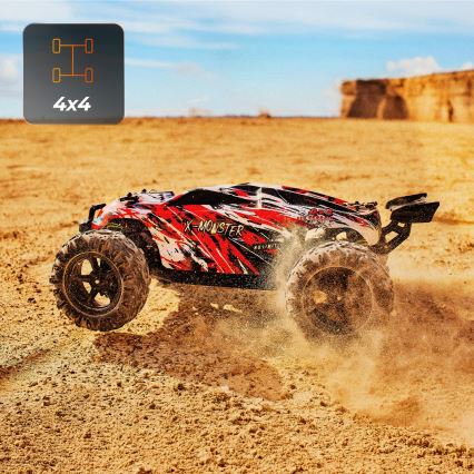 Overmax - RC automašīna ar tālvadību 2 vienā X-MONSTER 3.5 1700 mAh melna/sarkana/zaļa