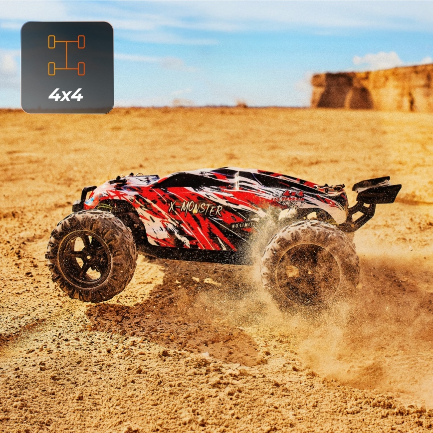 Overmax - RC automašīna ar tālvadību 2 vienā X-MONSTER 3.5 1700 mAh melna/sarkana/zaļa