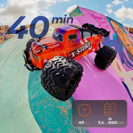 Overmax - tālvadāma RC automašīna X-STRIKE 3000 mAh melna/oranža