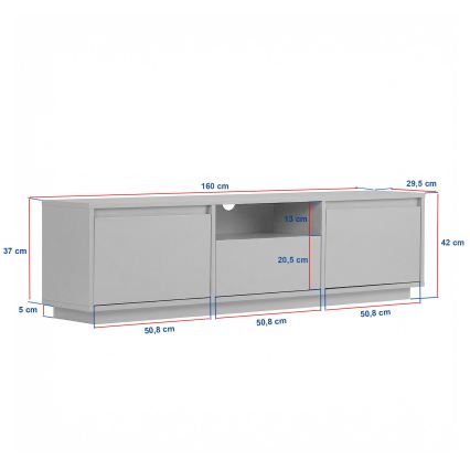 Ozolkoka TV galds KREDE 160x30 cm