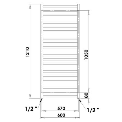 P.M.H. AV4C - Vannas istabas dvieļu radiators AVENTO 360W 121 cm spīdīgs hroms