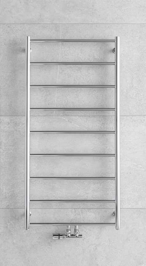P.M.H. NS4C-M - Vannas istabas kāpņveida dvieļu radiators NAAS 222W 121 cm spīdīgs hroms