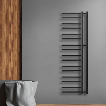 P.M.H. T2B-L - Vannas istabas kāpņu veida dvieļu žāvētājs THEIA 352W 154 cm kreisais/melns