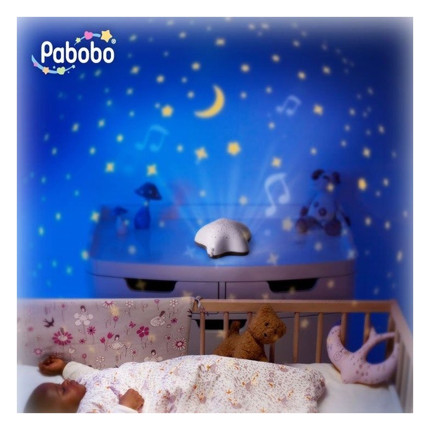 PABOBO - Projektors ar melodiju STAR 3xAA beiša