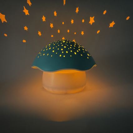 PABOBO - Projektors ar mūziku STAR MUSHROOM 3xAA zila