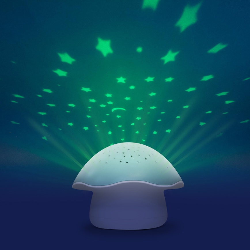 PABOBO - Projektors ar mūziku STAR MUSHROOM 3xAA zila