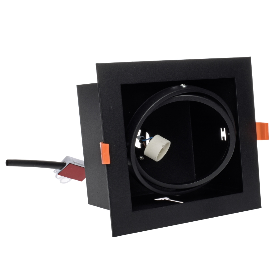 Padziļinājuma gaismeklis PLAZA AR111 1xGU10/12W/230V melns