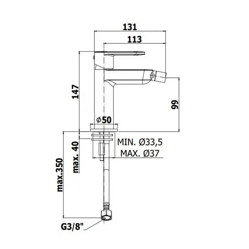 Paffoni - Bidē jaucējkrāns CANDY spīdīgs hroms