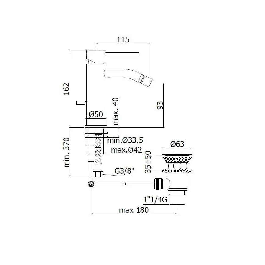 Paffoni - Bidē jaucējkrāns LIGHT spīdīgs hroms
