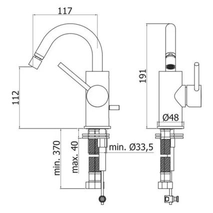 Paffoni - Bidēta jaucējkrāns LIGHT melns