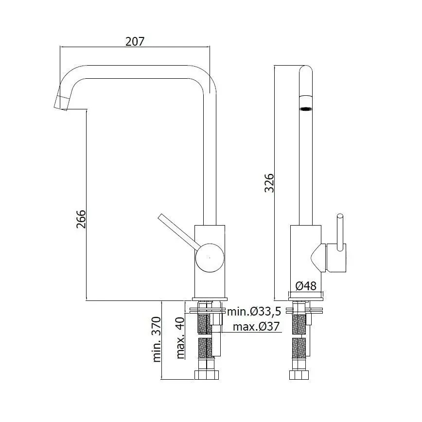 Paffoni - izlietnes jaucējkrāns LIGHT, 32,6 cm, spīdīgs hroms